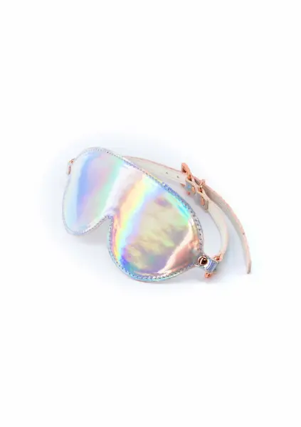 Cosmo Bondage Blindfold Holographic Vinyl Adjustable Rose Gold
