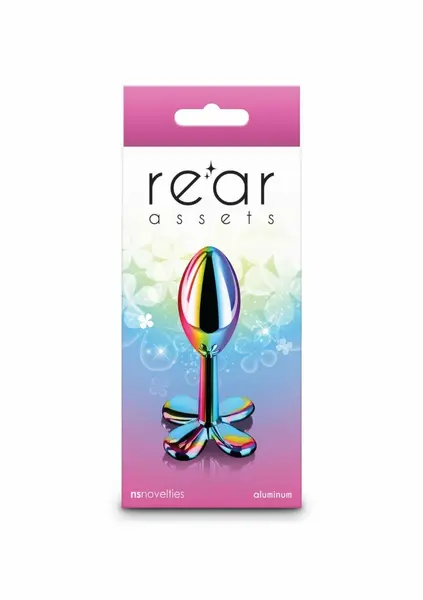 Rear Assets Clover Chrome-Plated Aluminum Plug Medium Pink Gem