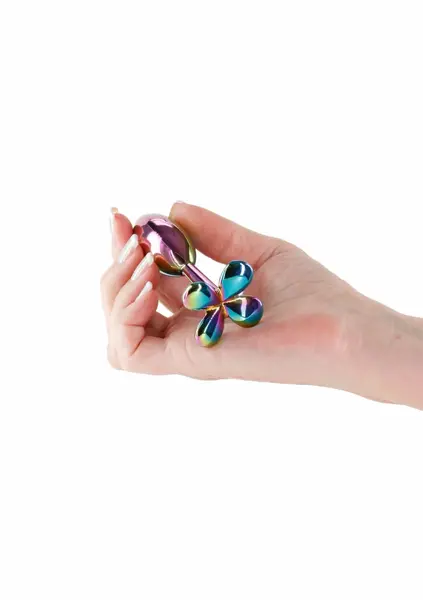 Rear Assets Clover Chrome-Plated Aluminum Plug Medium Pink Gem