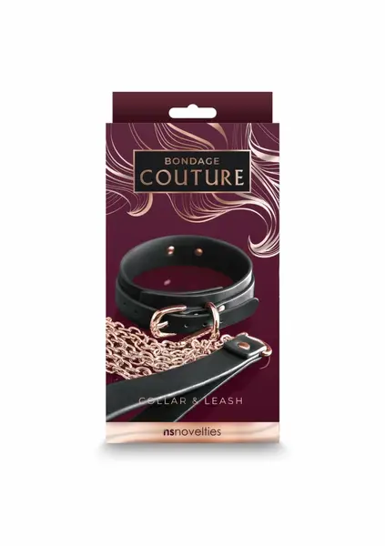 Bondage Couture нашийник с повод, син – модел 2
