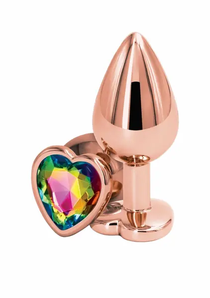 Rear Assets Rose Gold Heart M Aluminum Intimate Plug Medium