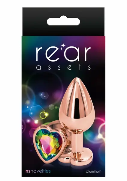 Rear Assets Rose Gold Heart M Aluminum Intimate Plug Medium