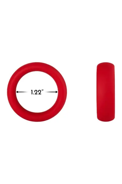 FORTO F-64 Wide Silicone Ring 40mm Small Red Premium Stretchable