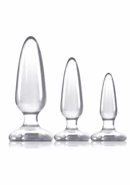 Jelly Rancher Trainer Kit Flexible Anal Plug Set 3 Sizes TPE Suction Cup