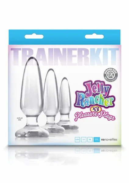 Jelly Rancher Trainer Kit Flexible Anal Plug Set 3 Sizes TPE Suction Cup