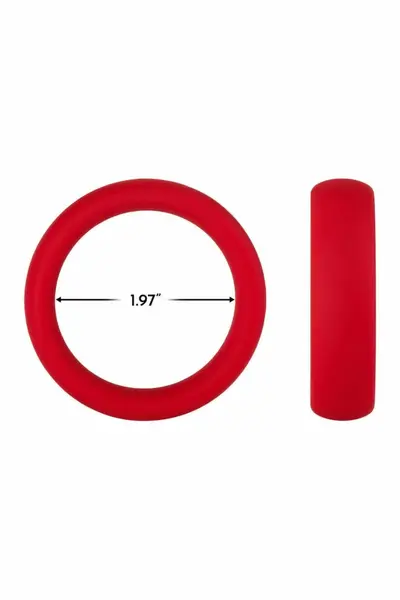 FORTO F-64 Wide Silicone Ring Large 50mm Red Premium Stretchable