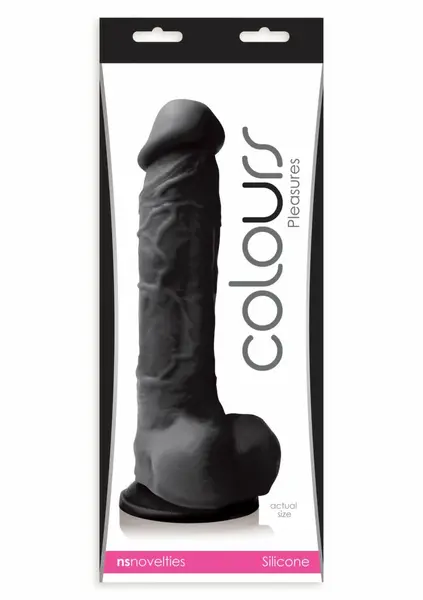 Pleasures Colours 8 inch Silicone Anatomical Model Black