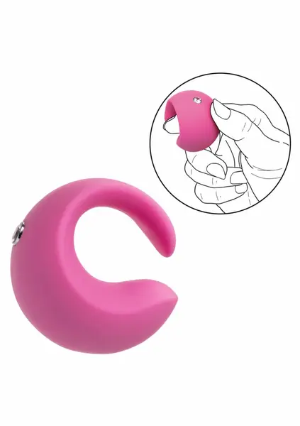 LuvMor O's Curved Silicone Fingertip Massager, 10 Speeds, Rechargeable