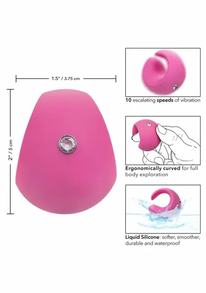 LuvMor O's Curved Silicone Fingertip Massager, 10 Speeds, Rechargeable