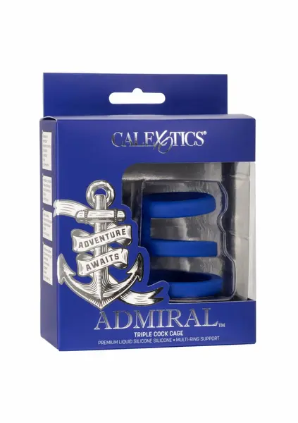 Admiral Triple Cock Cage Silicone Multi-Ring Support 4.5x5cm