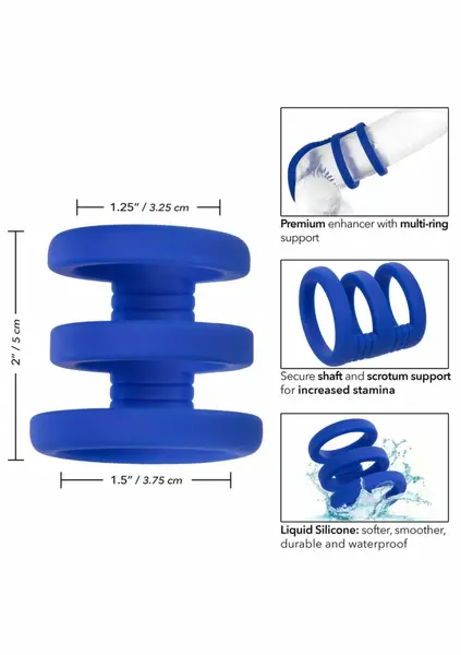 Admiral Triple Cock Cage Silicone Multi-Ring Support 4.5x5cm