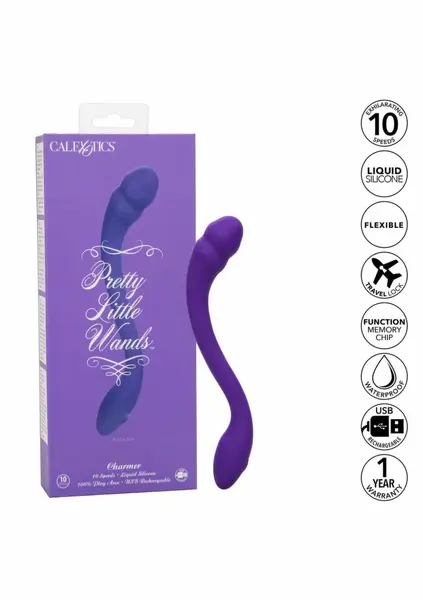 Pretty Little Wands Charmer гъвкав двустранен силиконов вибратор, розов