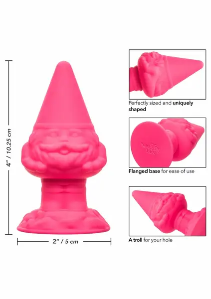 Naughty Bits Anal Gnome Silicone Plug, Unique Shape, 2” Diameter