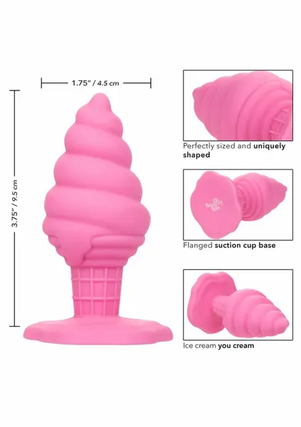 Naughty Bits Yum Bum Ice Cone Silicone Plug with Suction Base 10 cm