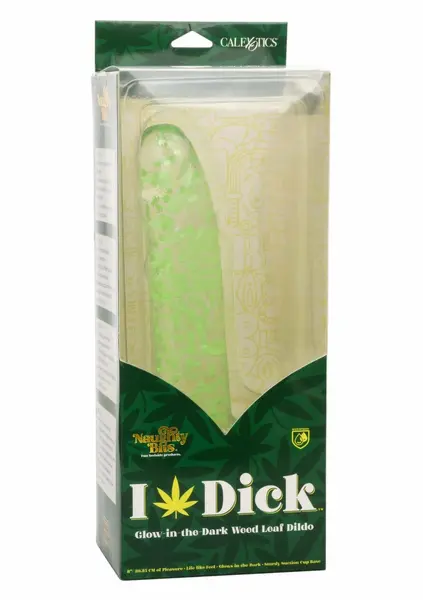 Naughty Bits I Leaf Glow-in-the-Dark Dong 20 cm Suction Cup Green