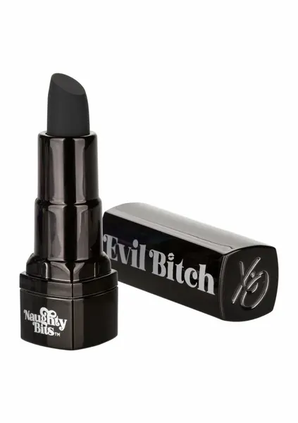 Naughty Bits Evil Bitch Lipstick Vibrator Black Compact 10-Function