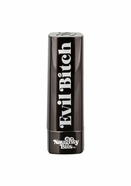 Naughty Bits Evil Bitch Lipstick Vibrator Black Compact 10-Function