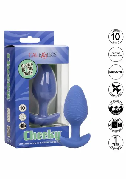 Cheeky Glow Vibrating Plug L Silicone Glow-in-the-Dark Large USB