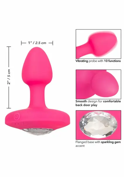 Cheeky Gem Vibrating Probe Small - Compact Silicone Model with Gem Base