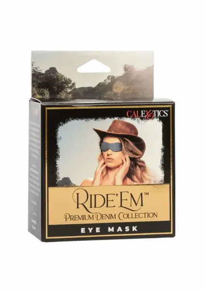 Ride Em Denim Eye Mask Premium Double-Padded Adjustable Fit