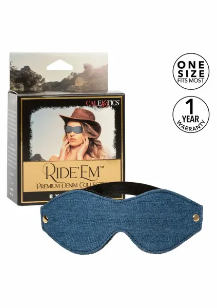 Ride Em Denim Eye Mask Premium Double-Padded Adjustable Fit