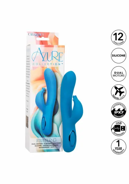 Azure Collection Flutter G Dual Motor Silicone Massager Waterproof