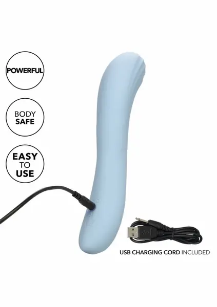 Azure Collection Contoured G Vibrating Massager, 12 Modes, Blue