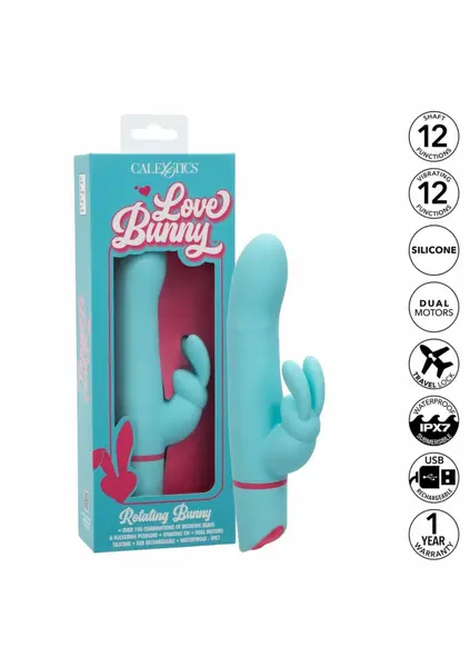 Love Bunny Rotating Bunny Dual-Action Massager, 12 Modes, Pink
