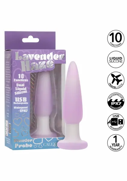 Lavender Haze Slender Probe Vibrating Intimate Device 10 Modes Purple