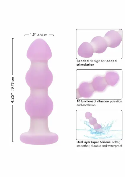 Lavender Haze Beaded Probe Intimate Massager, 10-Function, Purple