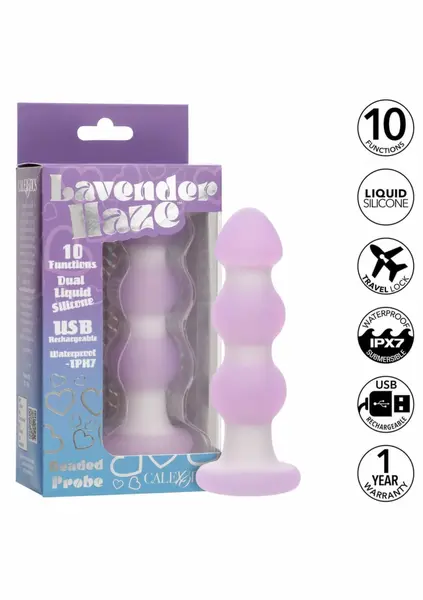 Lavender Haze Beaded Probe Intimate Massager, 10-Function, Purple