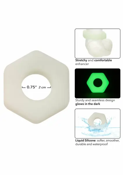 Alpha Glow-In-The-Dark Liquid Silicone Hexagonal Support Ring