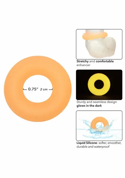 Alpha Silicone Prolong Medium Ring Glow-In-The-Dark Flexible Design