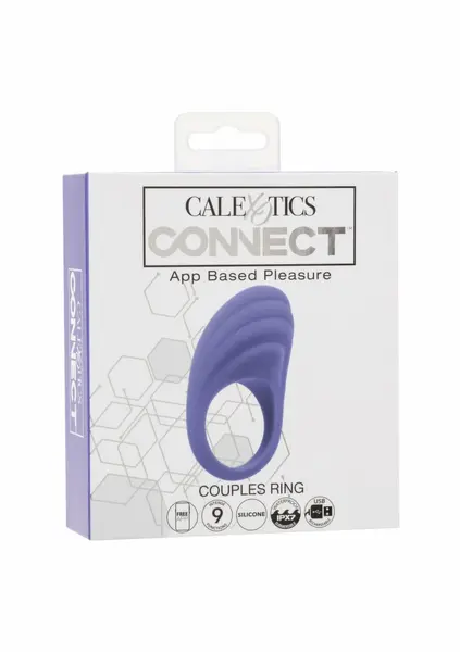 Connect силиконов пръстен за двойки с приложение, син