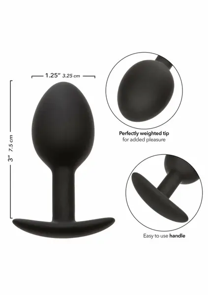 CalExotics Weighted Silicone Plug 16.3g Ergonomic Intimate Trainer Black
