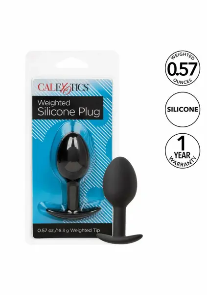 CalExotics Weighted Silicone Plug 16.3g Ergonomic Intimate Trainer Black