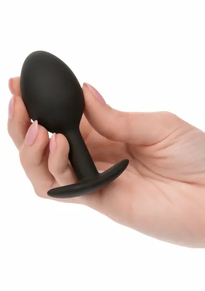 CalExotics Weighted Silicone Plug 16.3g Ergonomic Intimate Trainer Black