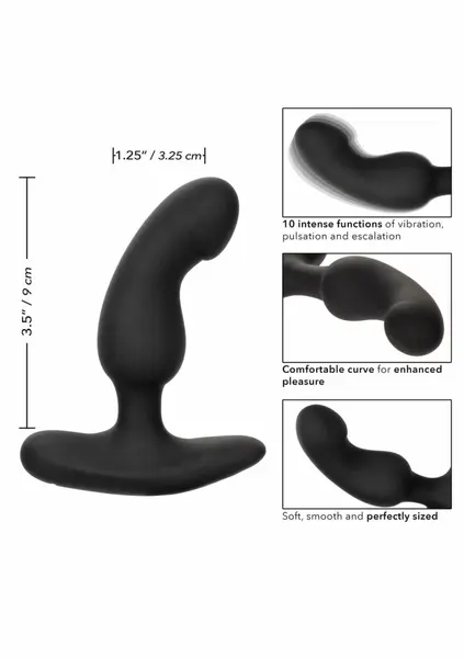 CalExotics Rechargeable Curved Probe Silicone Intimate Device Black