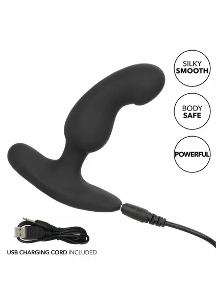 CalExotics Rechargeable Curved Probe Silicone Intimate Device Black