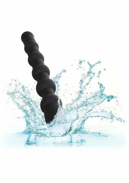 CalExotics Rechargeable X-10 Beads Flexible Silicone 10-Function Black