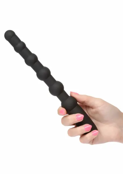 CalExotics Rechargeable X-10 Beads Flexible Silicone 10-Function Black