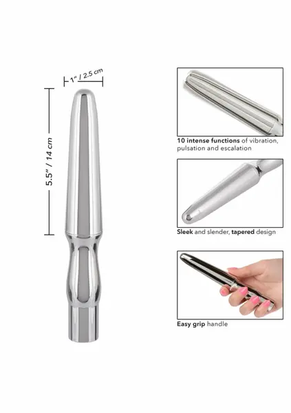 CalExotics Rechargeable Anal Probe Black - 10-Function, Waterproof, USB