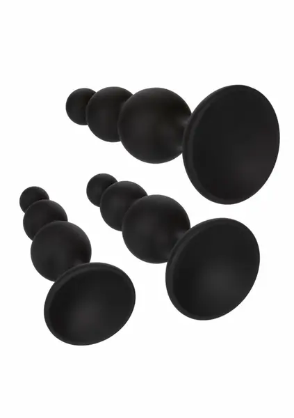 CalExotics Silicone Beaded Anal Kit 3-Piece Graduated Set Black