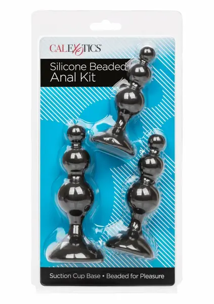 CalExotics Silicone Beaded Anal Kit 3-Piece Graduated Set Black
