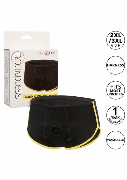 CalExotics Boundless Brief Black & Yellow Comfort Harness S/M