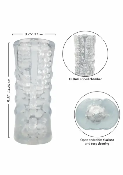 Cyclone Dual Chamber Stroker XL Transparent Multi-Texture System