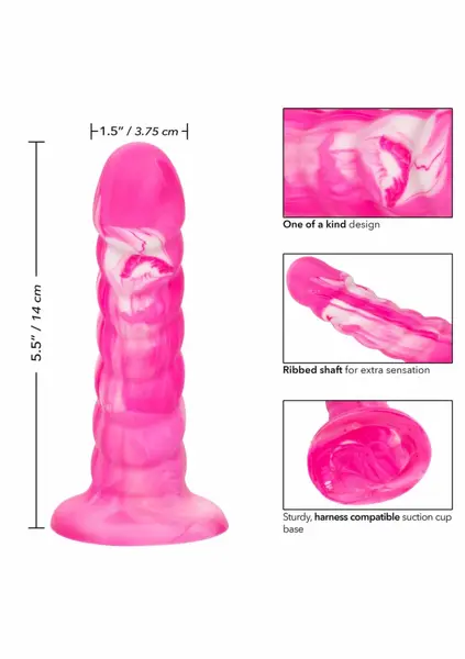 Twisted Love Twisted Ribbed Probe Liquid Silicone Flexible Black 17 cm