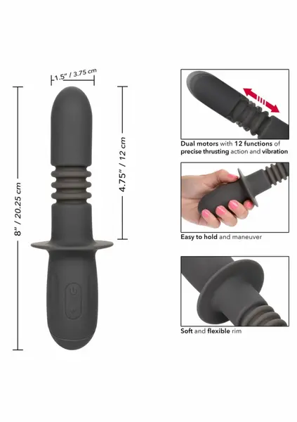 Ramrod Thrusting Dual Motor Probe Silicone Waterproof Black
