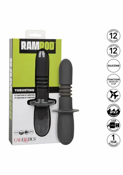 Ramrod Thrusting Dual Motor Probe Silicone Waterproof Black