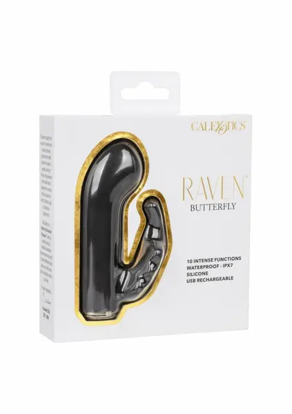 Raven Butterfly Mini Dual Massager - Compact Curved Design, Black